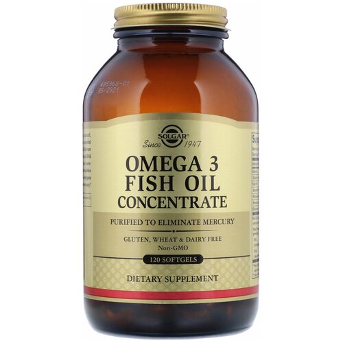 ���������� �����-3 Solgar, Omega-3, Fish Oil Concentrate, 120 ������, 60 ������