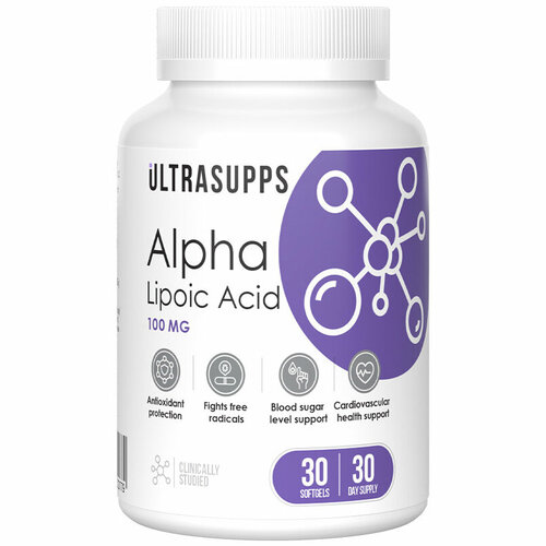 ���������� UltraSupps Alpha Lipoic Acid 100 mg - 30 ���. ������, ---