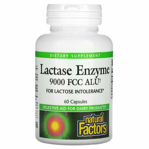 ���������� (100% iHerb)-Natural Factors, Lactase Enzyme, ������� �������, 9000 FCC ALU, 60 ������