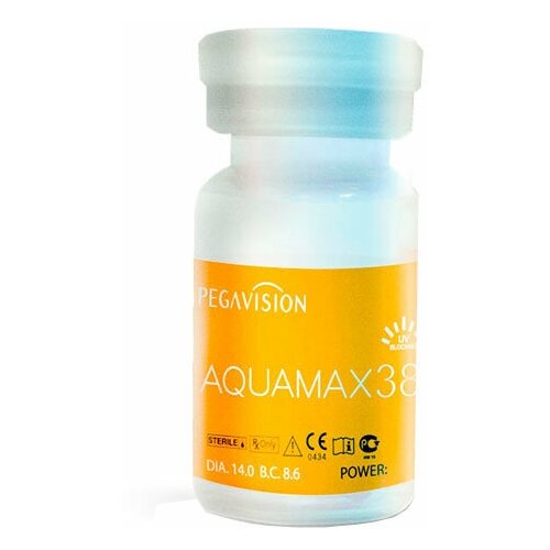 ���������� ���������� ����� Pegavision Aquamax 38, 1 ��., R 8,6, D -3, 1 ��.