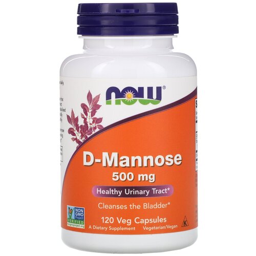 ���������� NOW Foods, D-Mannose, 500 mg, D-�������, 500 ��, 120 �������������� ������