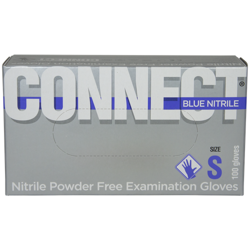 ���������� �������� ��������� Connect Blue Nitrile, 50 ���, ������: S, ����: �������, 1 ��.