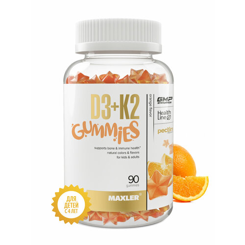 ���������� Maxler D3+K2 Gummies, 270 �, 90 ��., 1 ��., ��������
