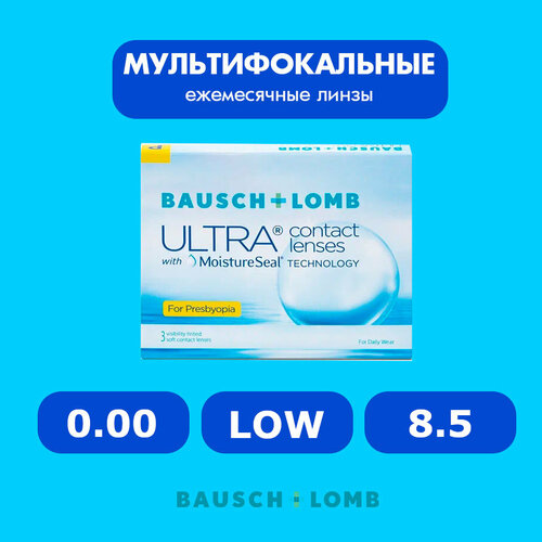 ���������� ���������� ����� �� ����� BAUSCH+LOMB Ultra for Presbyopia, 3 ��., R 8,5, D 0, ADD: ������, 1 ��.