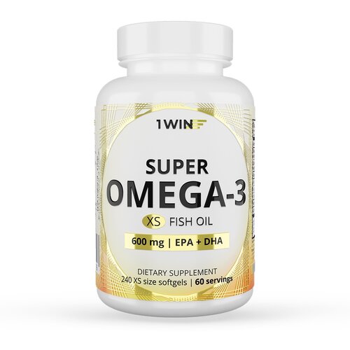 ���������� ����� 3 � ���� �������� 600 ��, 1WIN Super Omega-3 XS, 240 ������