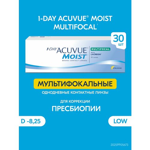 ���������� ����������� ���������� ����� ACUVUE 1-DAY MOIST MULTIFOCAL, 30 ��., R 8,4, D -8,25, ADD: ������, 1 ��.